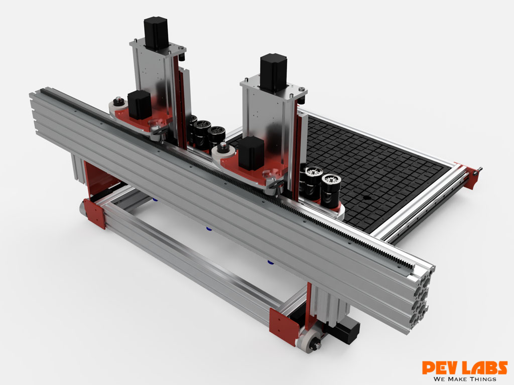 Multi Head CNC Router Rear Iso View