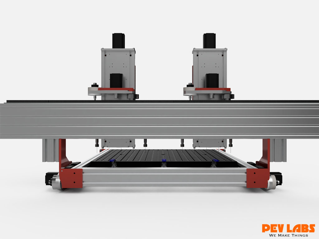 Multi-Head CNC Router Rear View