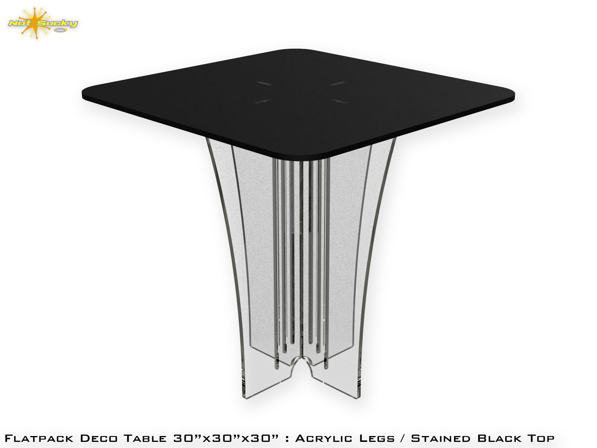 Acrylic and Wood Flat Pack Table