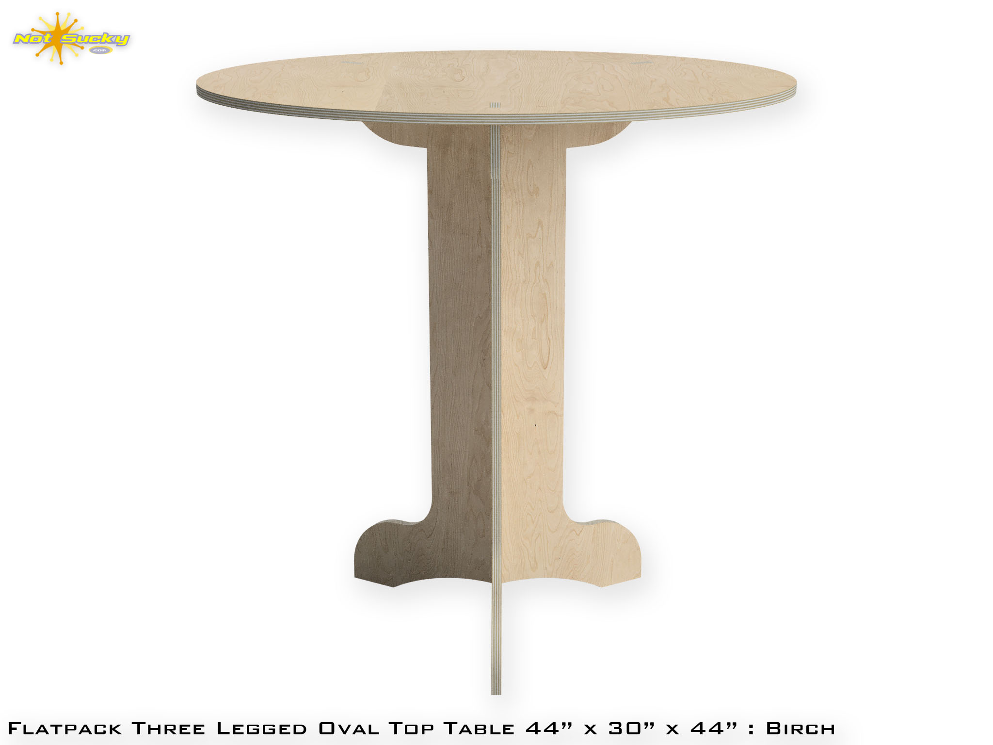 Oak Ply Pedestal Flat Pack Table