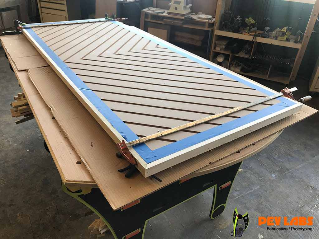 Chevron Door Edge Glueing