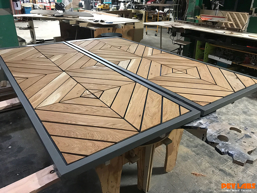 Pair of Chevron Patterned Custom Doors