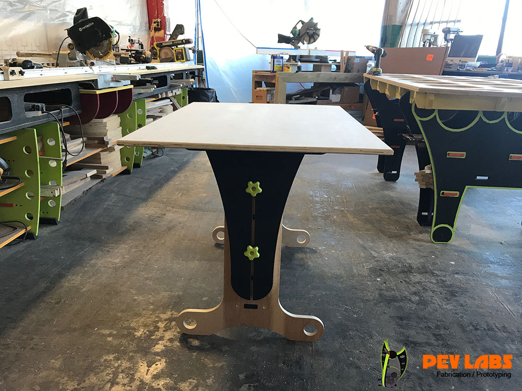 Plywood Standing Desk Side View