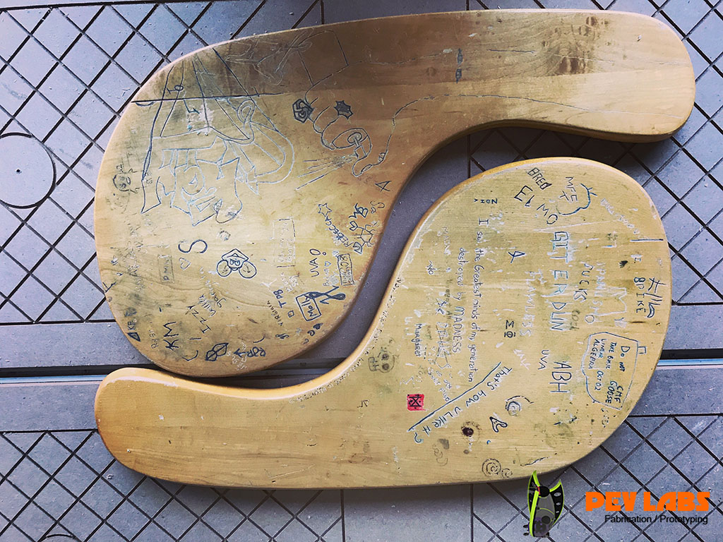 School Desks With Graffiti