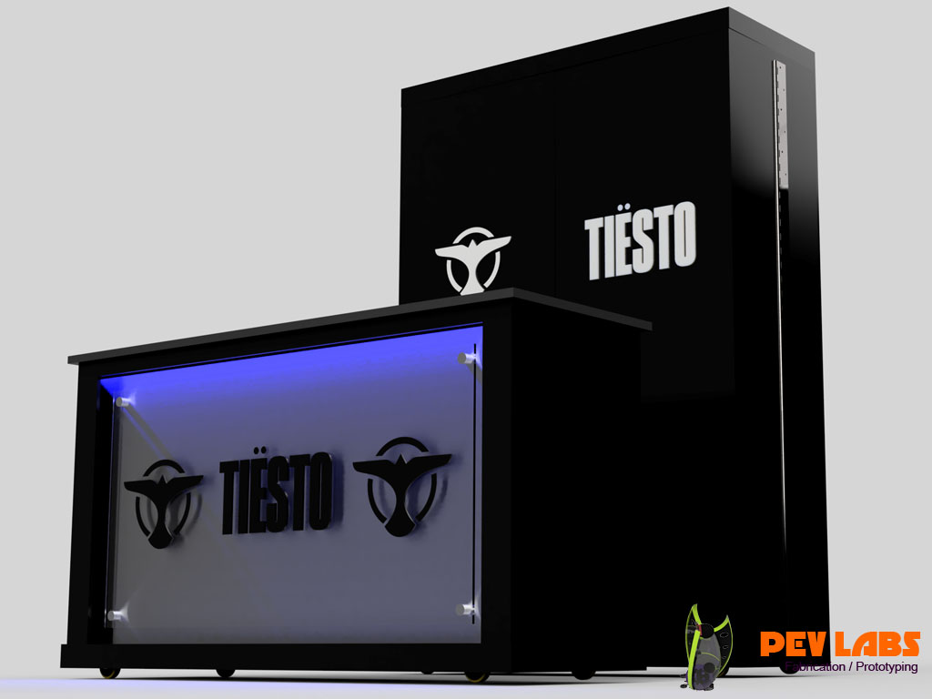 Tiesto Custom Cabinet CNC Logos