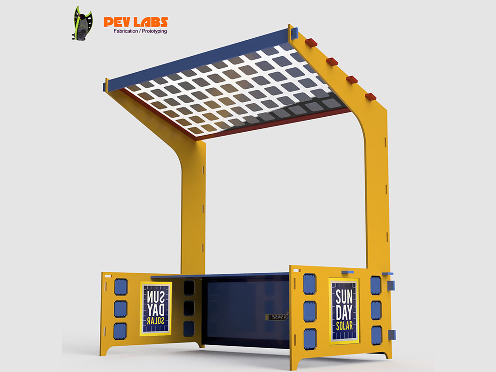 Solar Flat-Pack Mobile Merchandising Kiosk Concept